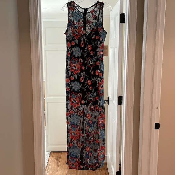 NWT Embroidered floral mesh maxi dress - Picture 1 of 5